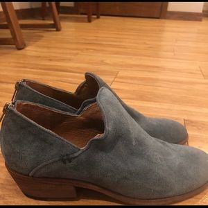 Frye Blue Suede Slip-On Low Heel Shoes